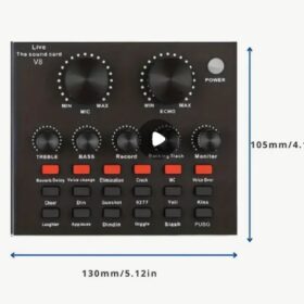 V8 Sound Card With Voice Changer Effects, Perfect For PC Recording, Singing, Streaming And Gaming