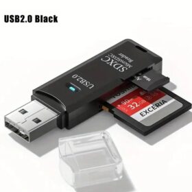 USB2.0 Mini SD Card Reader, Transferring Photos And Data From Camera Memory To Your Computer (black)