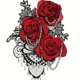 Temporary Tattoo, Bright Rose Pattern Tattoo Stickers For Body Arms And Legs