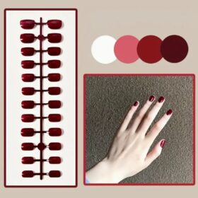 Solid Color Press On Nails - Pure Color Fake Nails- Bright Red