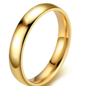 Titanium Steel Stainless Steel Gold engagement wedding Ring size 6