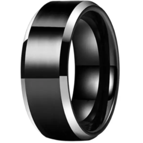 Black Stainless Steel Men's Ring size 11